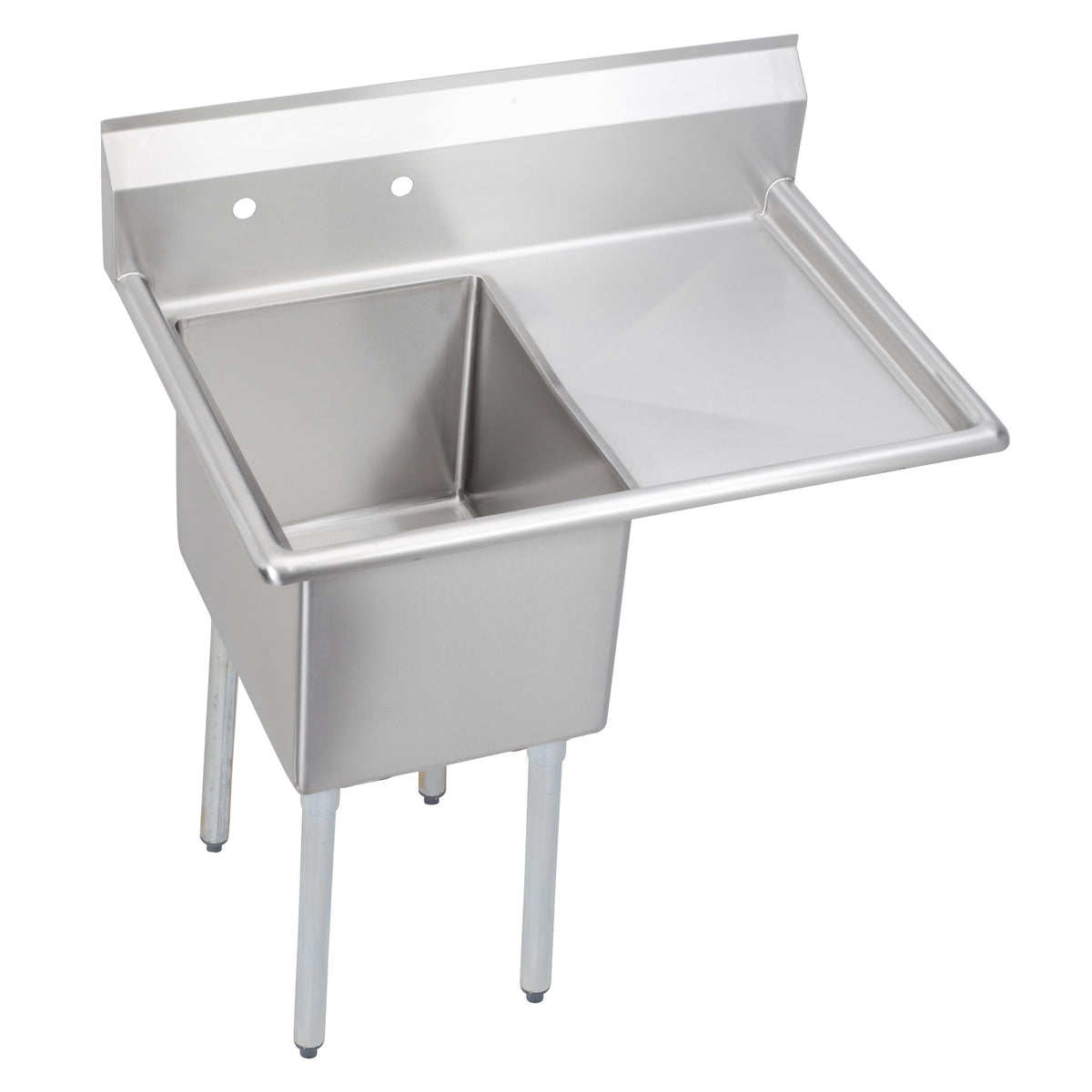 Elkay Dependabilt Stainless Steel 36-1/2" x 25-13/16" x 43-3/4" 18 Ga One Compartment Sink w/18" Rt Drainboard & SS Legs