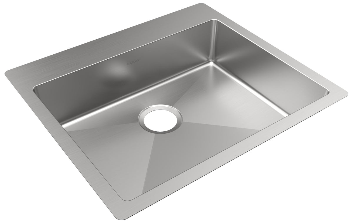 Elkay Crosstown 18 Gauge Stainless Steel 25" x 22" x 6" 0-Hole Single Bowl Dual Mount ADA Sink