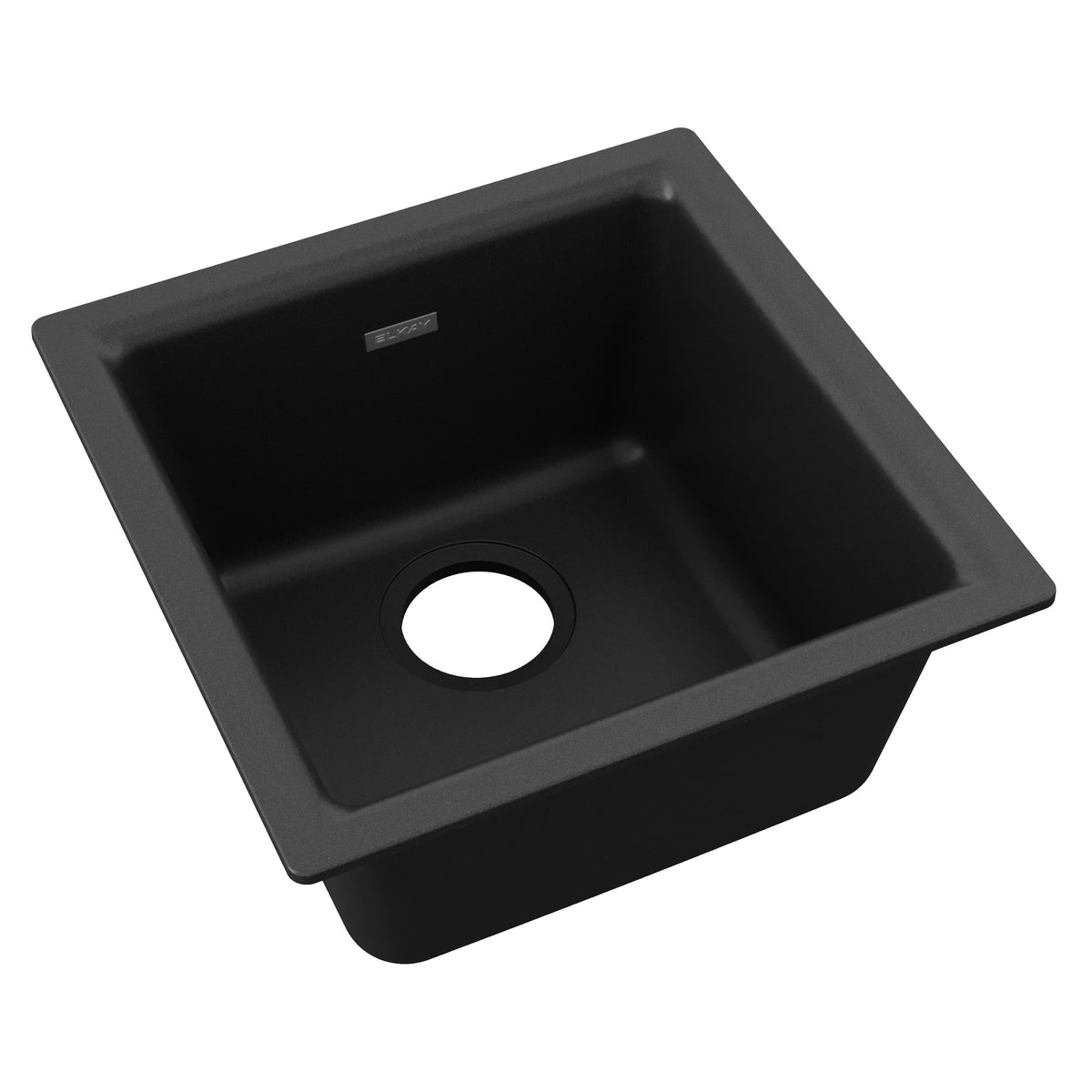 Elkay Quartz Classic 15-3/4" x 15-3/4" x 7-11/16" Single Bowl Dual Mount Bar Sink Black