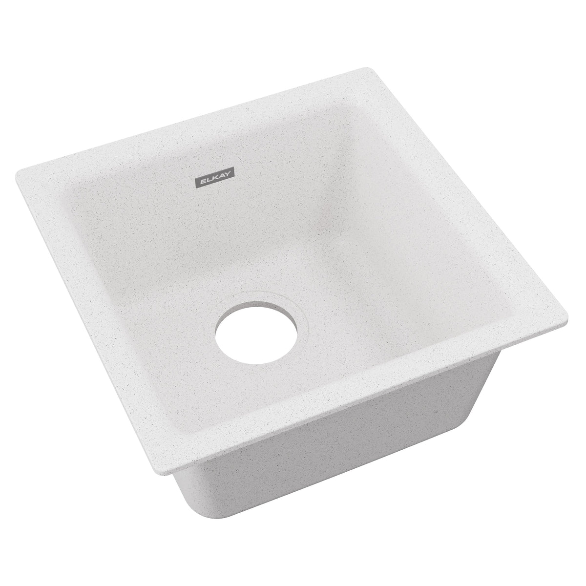 Elkay Quartz Classic 15-3/4" x 15-3/4" x 7-11/16" Single Bowl Dual Mount Bar Sink White