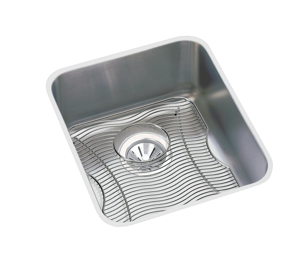 Elkay Lustertone Classic Stainless Steel 18-1/2" x 18-1/2" x 7-7/8" Single Bowl Undermount Sink Kit