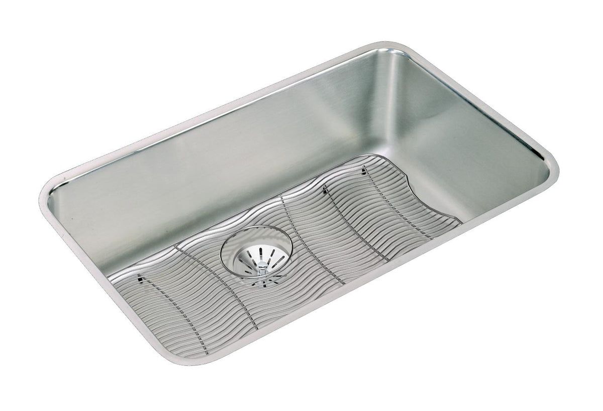 Elkay Lustertone Classic Stainless Steel 30-1/2" x 18-1/2" x 10" Single Bowl Undermount Sink Kit with Perfect Drain®