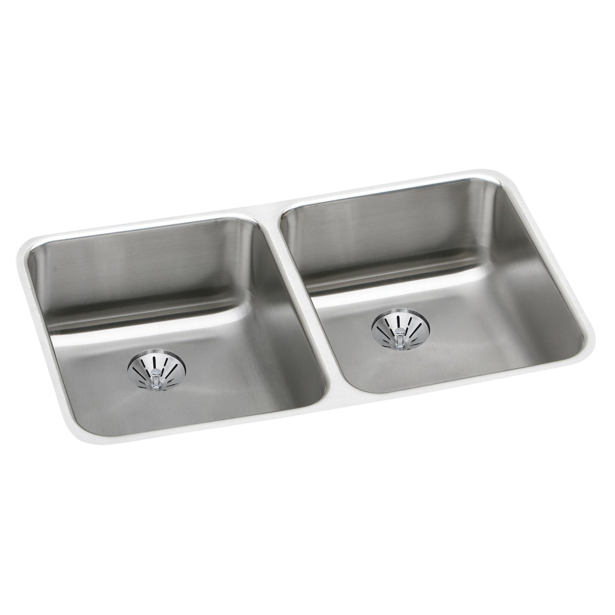 Elkay Lustertone Classic Stainless Steel 30-3/4" x 18-1/2" x 4-3/8" Double Bowl Undermount ADA Sink w/Perfect Drain®