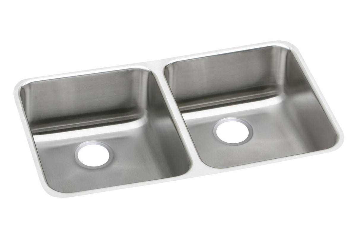 Elkay Lustertone Classic Stainless Steel 30-3/4" x 18-1/2" x 4-7/8" Equal Double Bowl Undermount ADA Sink