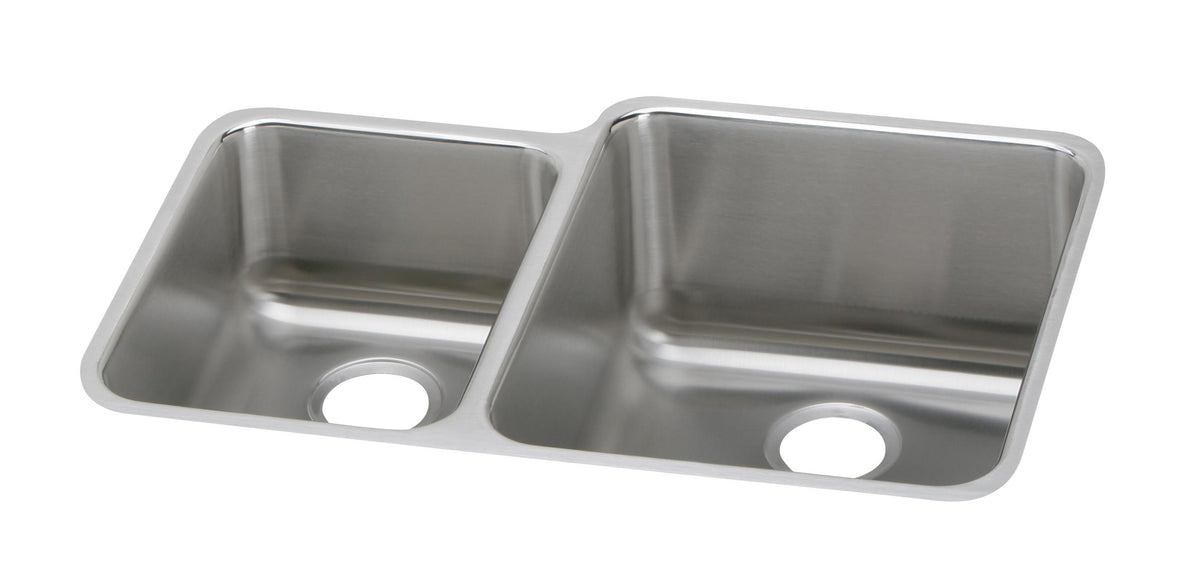 Elkay Lustertone Classic Stainless Steel 30-3/4" x 21" x 9-7/8" Offset 40/60 Double Bowl Undermount Sink