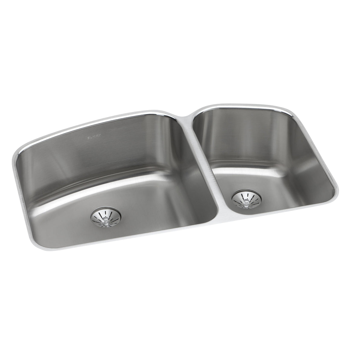 Elkay Lustertone Classic Stainless Steel 32-3/4" x 21" x 9" 60/40 Double Bowl Undermount Sink with Perfect Drain®