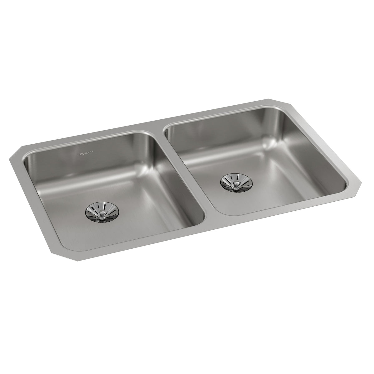 Elkay Lustertone Classic Stainless Steel 30-3/4" x 18-1/2" x 5-3/8" Double Bowl Undermount ADA Sink w/Perfect Drain®