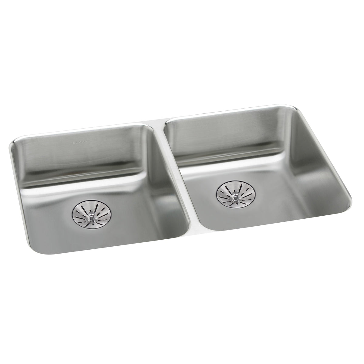 Elkay Lustertone Classic Stainless Steel 31-3/4" x 16-1/2" x 5-3/8" Double Bowl Undermount ADA Sink w/Perfect Drain®