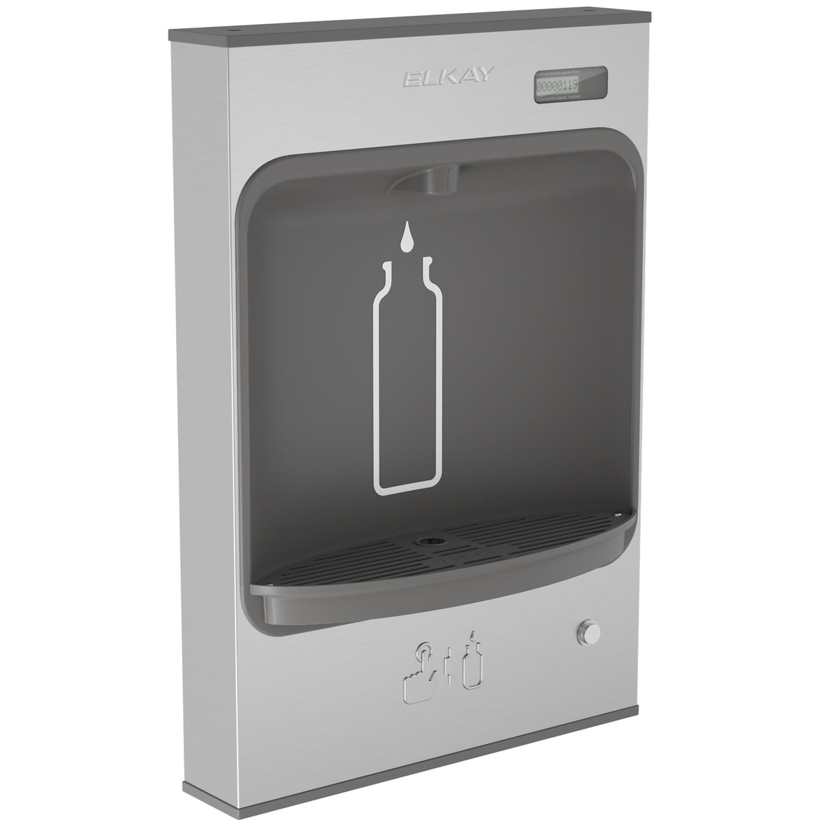 Elkay ezH2O Mechanical Bottle Filling Station Surface Mount Battery Powered Non-Filtered Non-Refrigerated Stainless