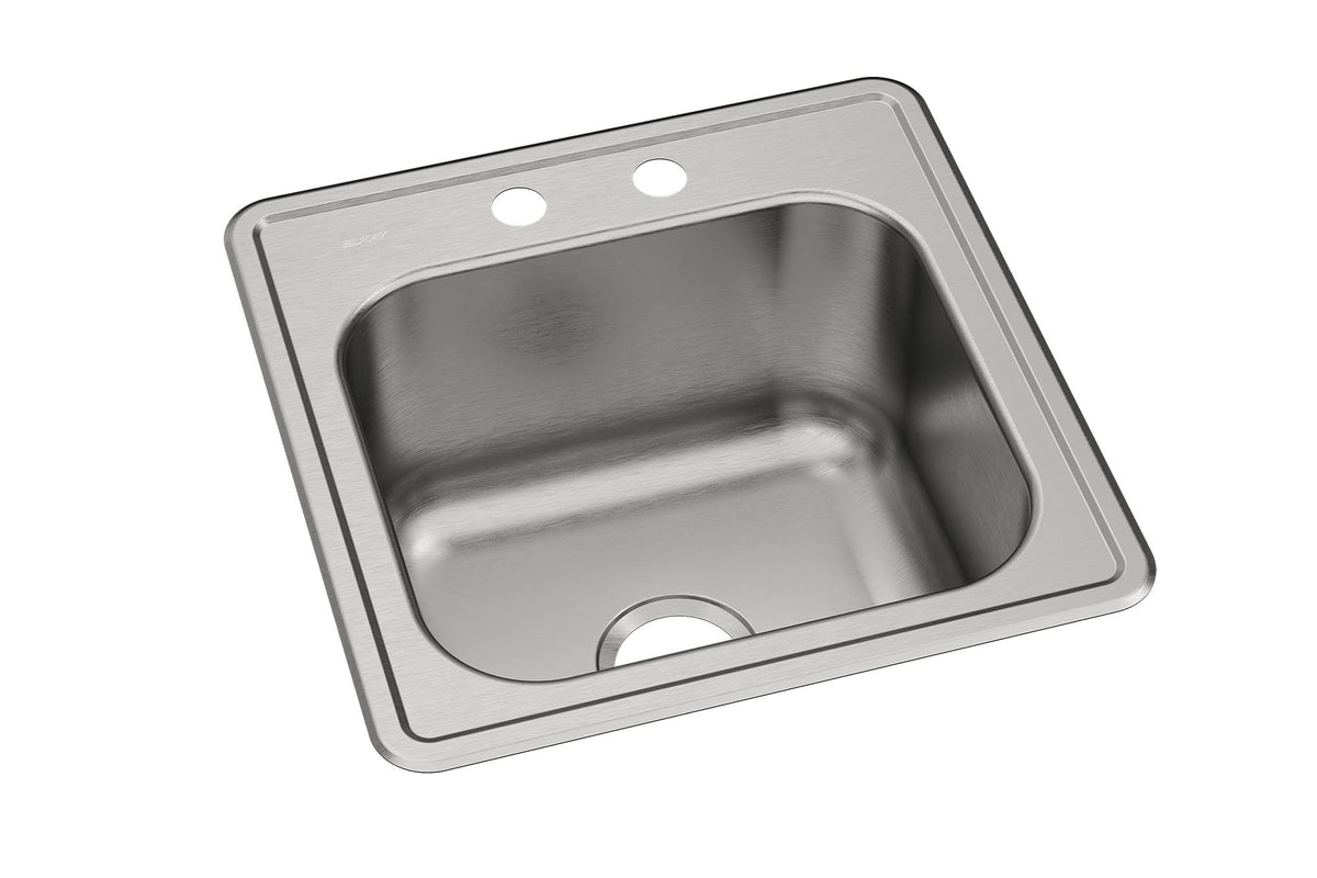 Elkay Celebrity Stainless Steel 20" x 20" x 10-1/8" 2-Hole Single Bowl Drop-in Laundry Sink