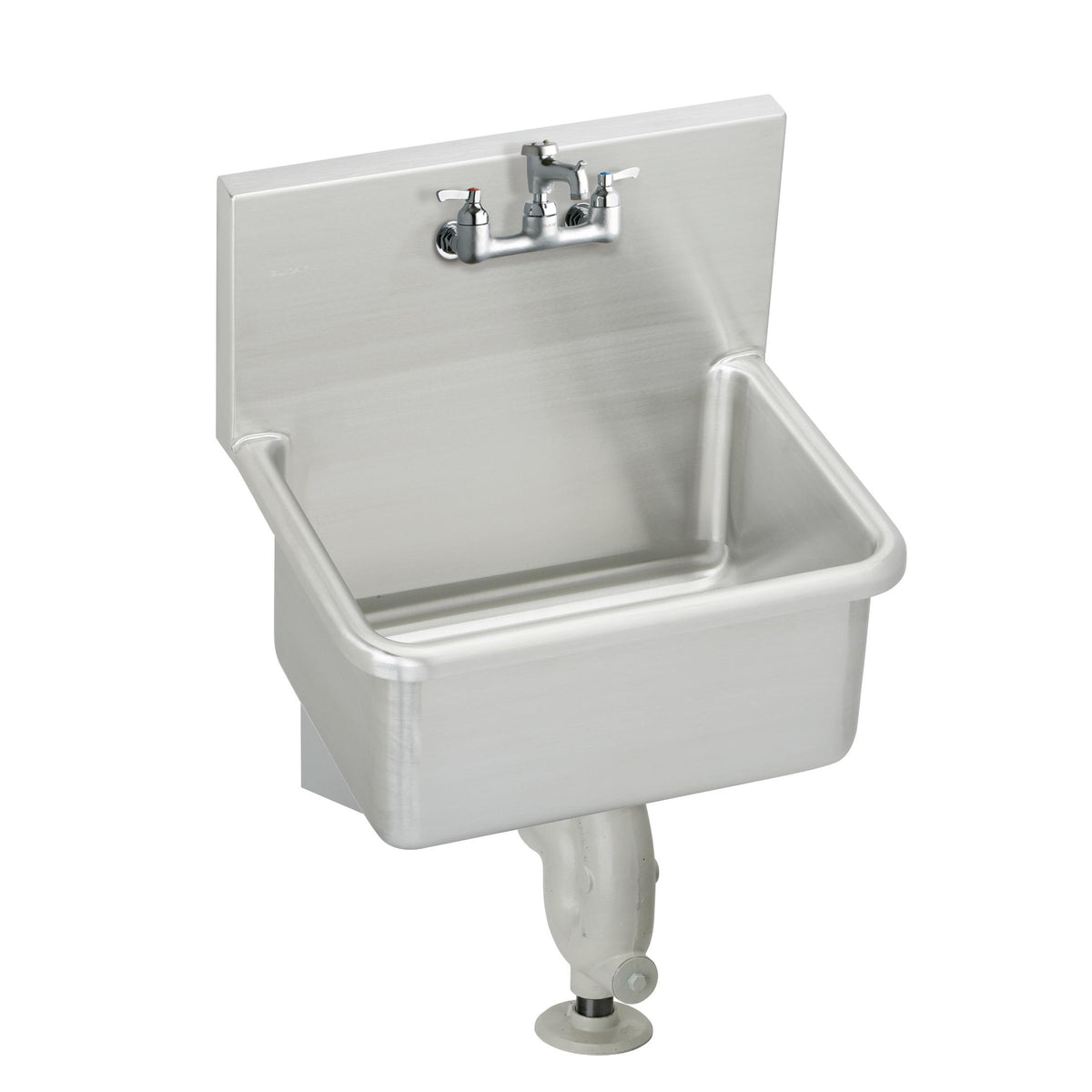 Elkay Stainless Steel 21" x 17-1/2" x 12 Wall Hung Service Sink Kit w/Faucet and P-Trap