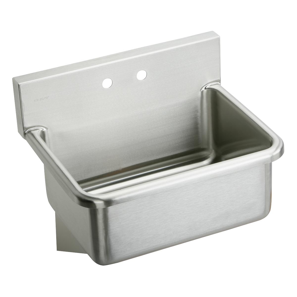 Elkay Stainless Steel 25" x 19.5" x 10-1/2" Wall Hung Single Bowl Hand Wash 2-Hole Sink