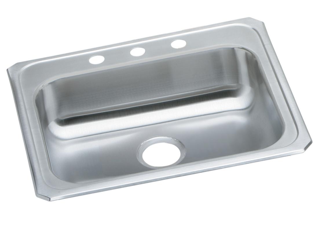 Elkay Celebrity Stainless Steel 25" x 21-1/4" x 5-3/8" 2-Hole Single Bowl Drop-in Sink