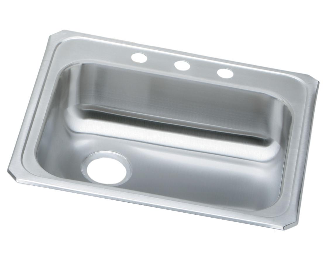 Elkay Celebrity Stainless Steel 25" x 21-1/4" x 5-3/8" 1-Hole Single Bowl Drop-in Sink with Left Drain