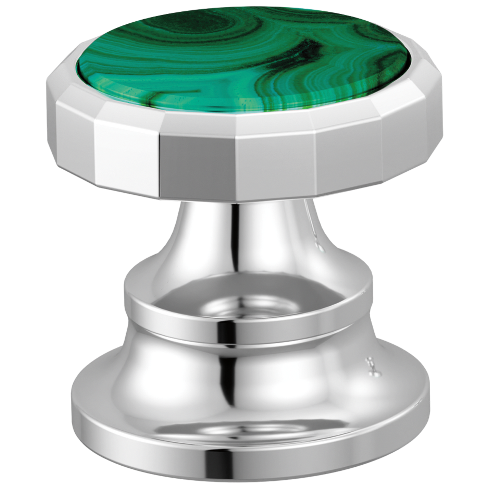 Brizo Beauclere HI5365 Widespread Lavatory Wheel Handle Kit - Polished Chrome / Malachite