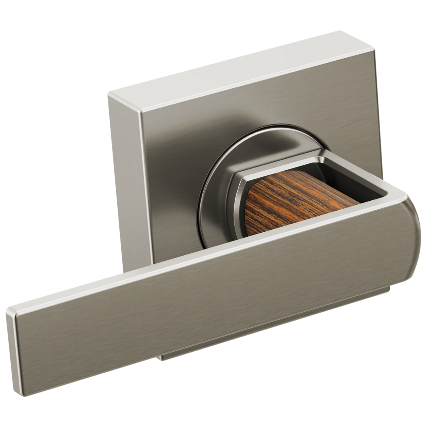 Brizo Frank Lloyd Wright HL70499 Two-Handle Wall Mount Tub Filler Gap Lever Handle Kit - Luxe Nickel / Teak Wood
