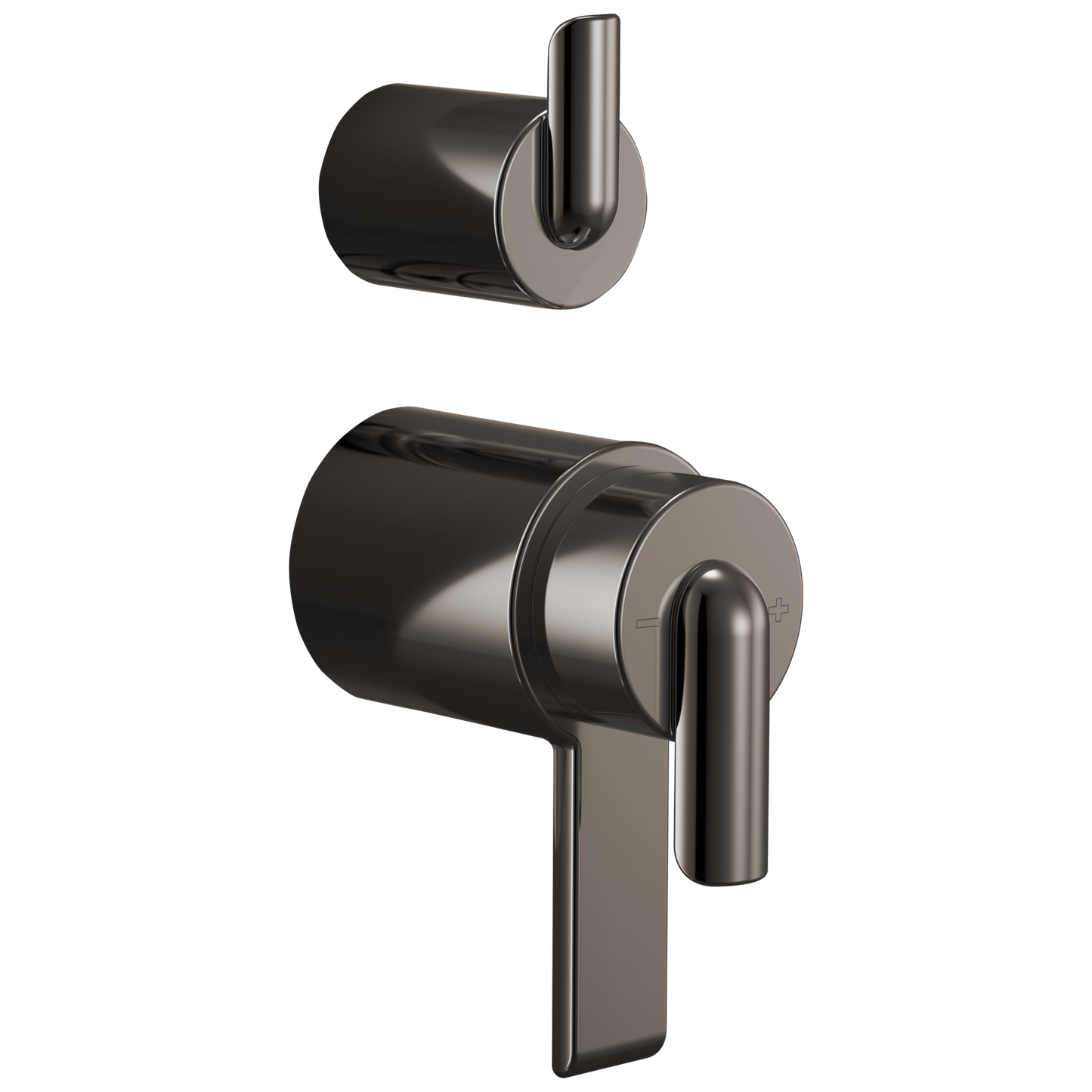 Brizo Roccesco HL75111 TempAssure Thermostatic Valve With Integrated Diverter Bent Lever Handle Kit - Brilliance Black Onyx