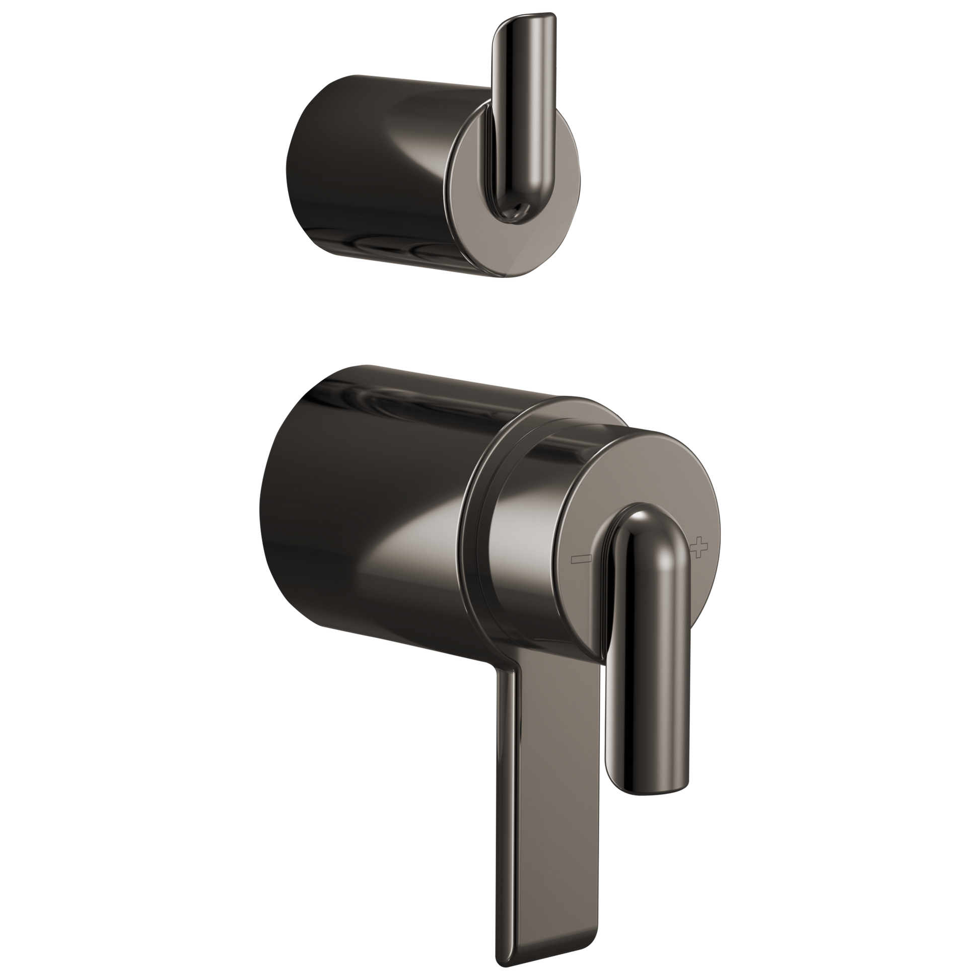 Brizo Roccesco HL75111 TempAssure Thermostatic Valve With Integrated Diverter Bent Lever Handle Kit - Brilliance Black Onyx