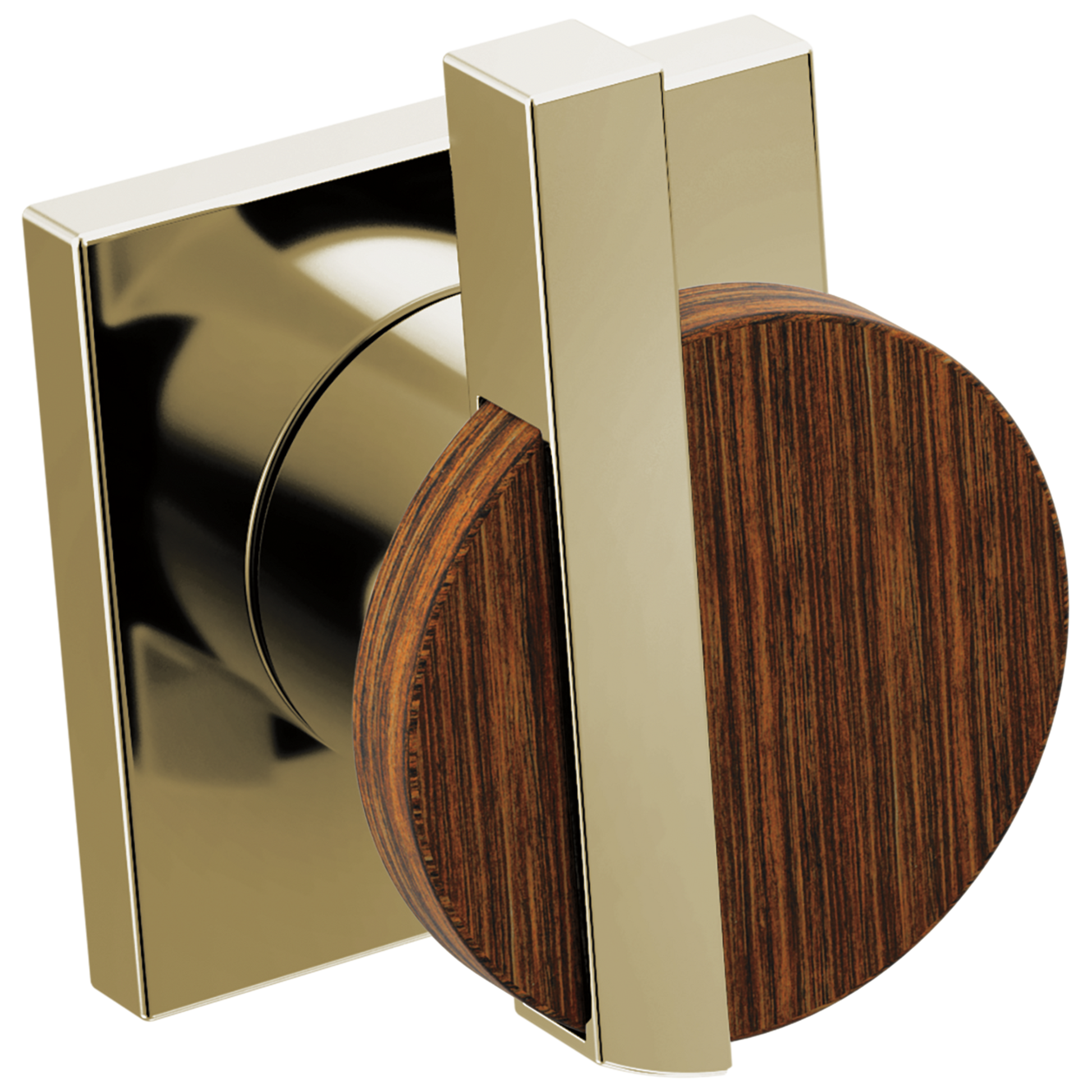 Brizo Frank Lloyd Wright HW70422 Two-Handle Wall Mount Tub Filler Lunar Handle Kit - Polished Nickel / Wood