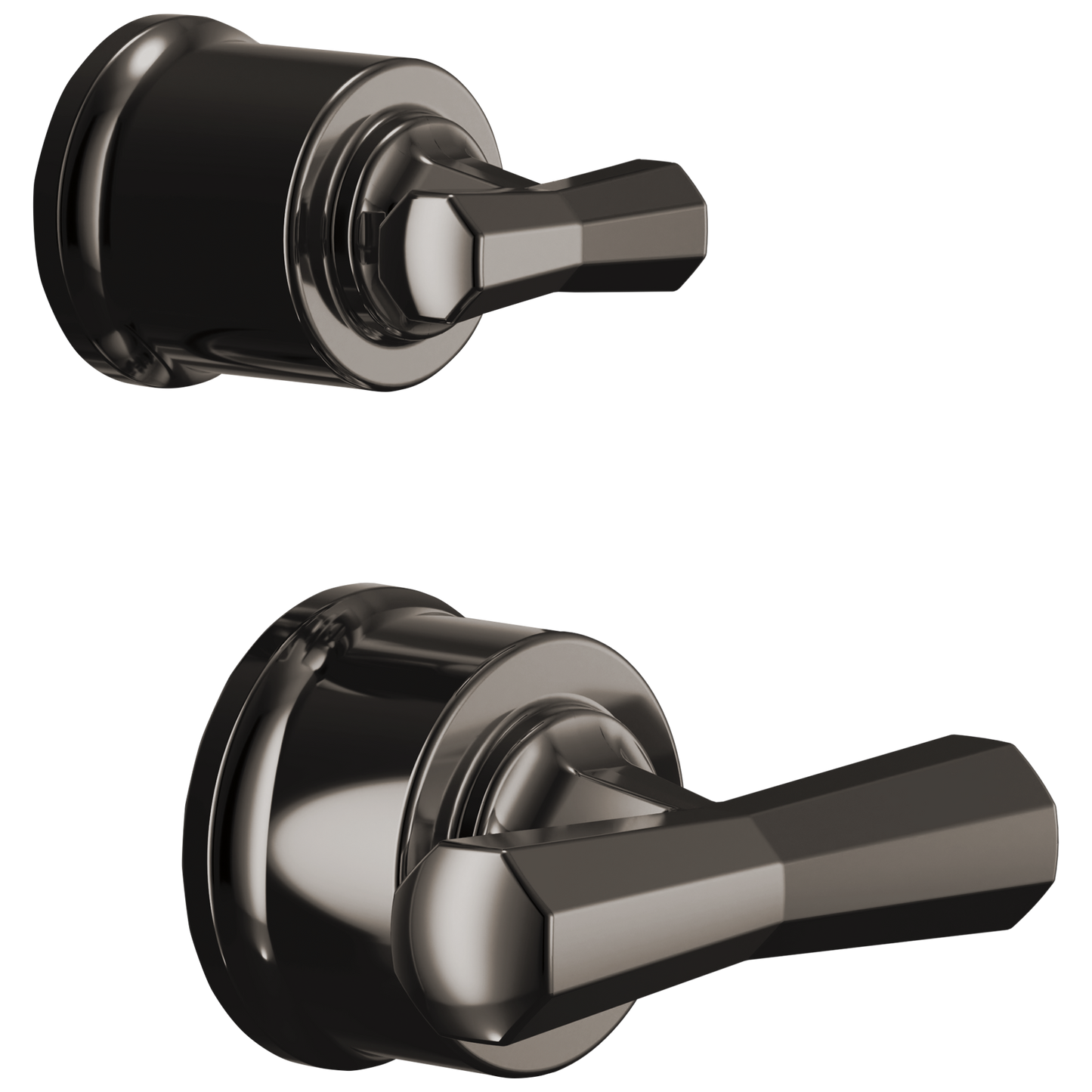 Brizo Beauclere HX75P65 Pressure Balance Valve with Integrated Diverter Trim Cross Handle Kit - Brilliance Black Onyx