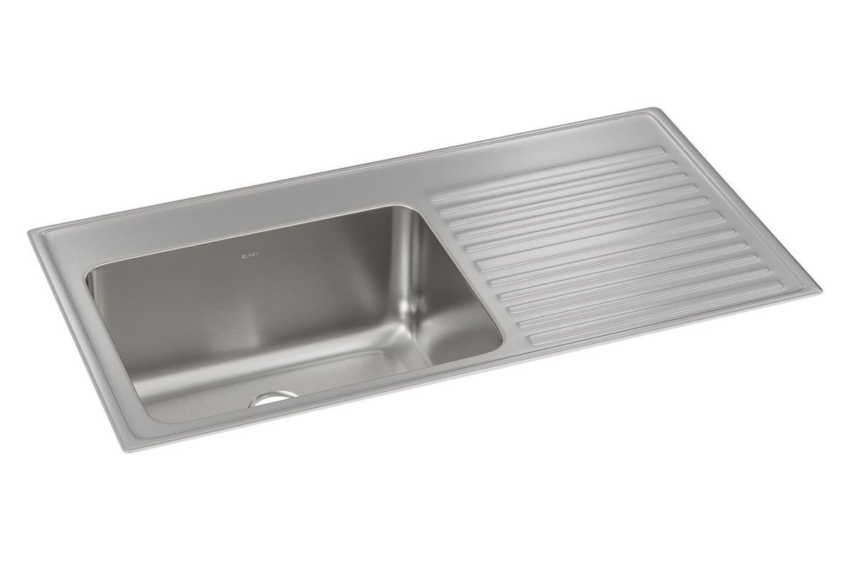 Elkay Lustertone Classic Stainless Steel 43" x 22" x 10" Single Bowl Drop-in Sink with Drainboard