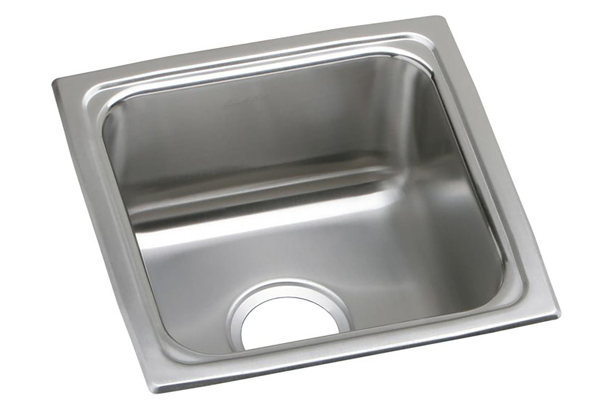 Elkay Lustertone Classic Stainless Steel 15" x 15" x 5-1/2" Single Bowl Drop-in Bar ADA Sink