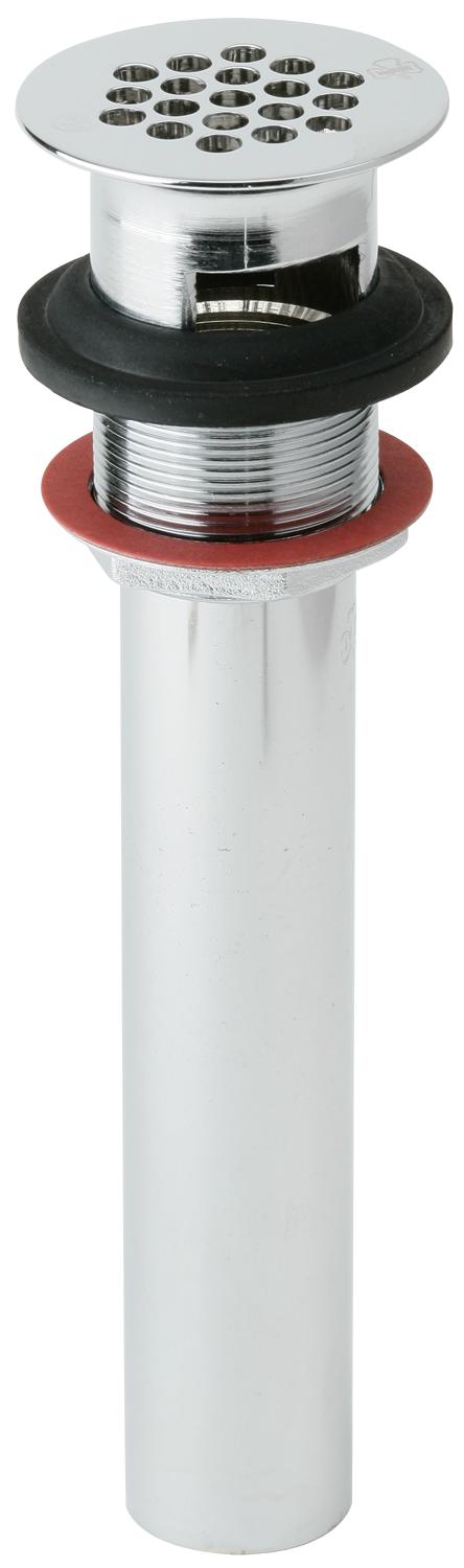 Elkay 1-1/2" Drain Fitting Chrome Plated Brass with Perforated Grid and Tailpiece, Arranged for Overflow