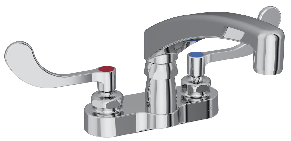 Elkay 4" Centerset with Exposed Deck Faucet with 8" Arc Tube Spout 4" Wristblade Handles