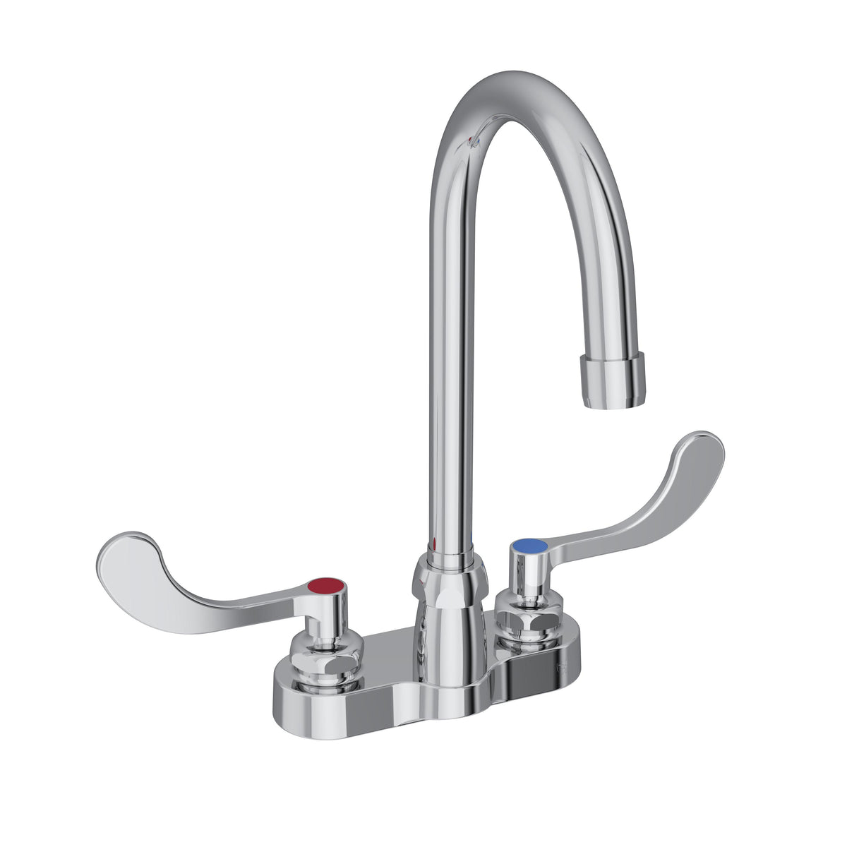 Elkay 4" Centerset with Exposed Deck Faucet with 5" Gooseneck Spout 4" Wristblade Handles Chrome