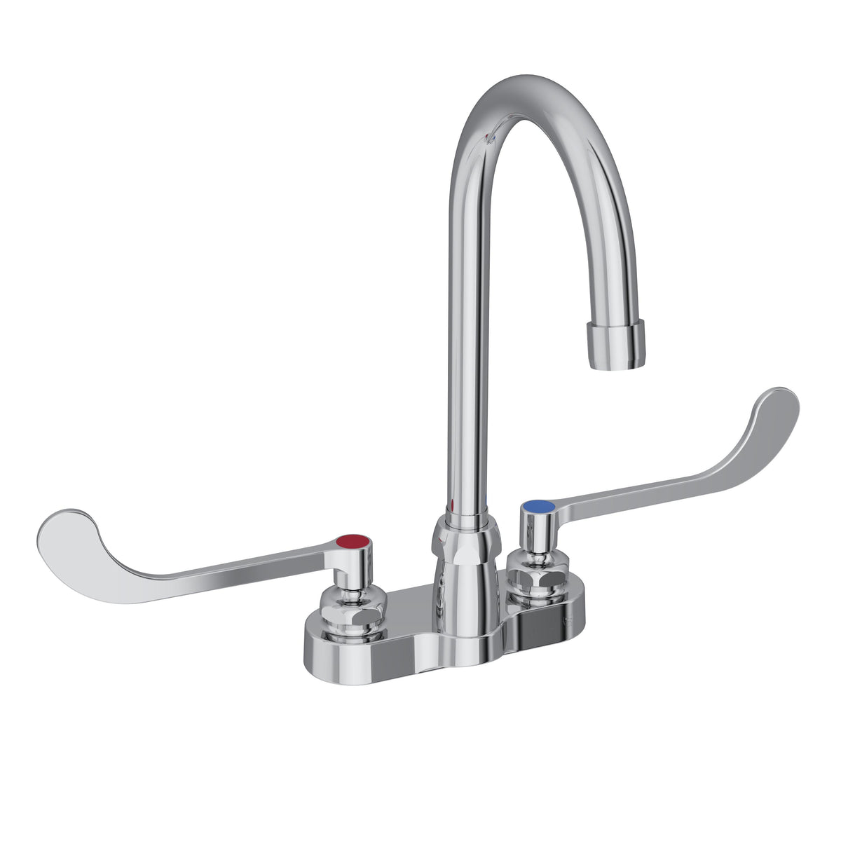 Elkay 4" Centerset with Exposed Deck Faucet with 5" Gooseneck Spout 6" Wristblade Handles Chrome