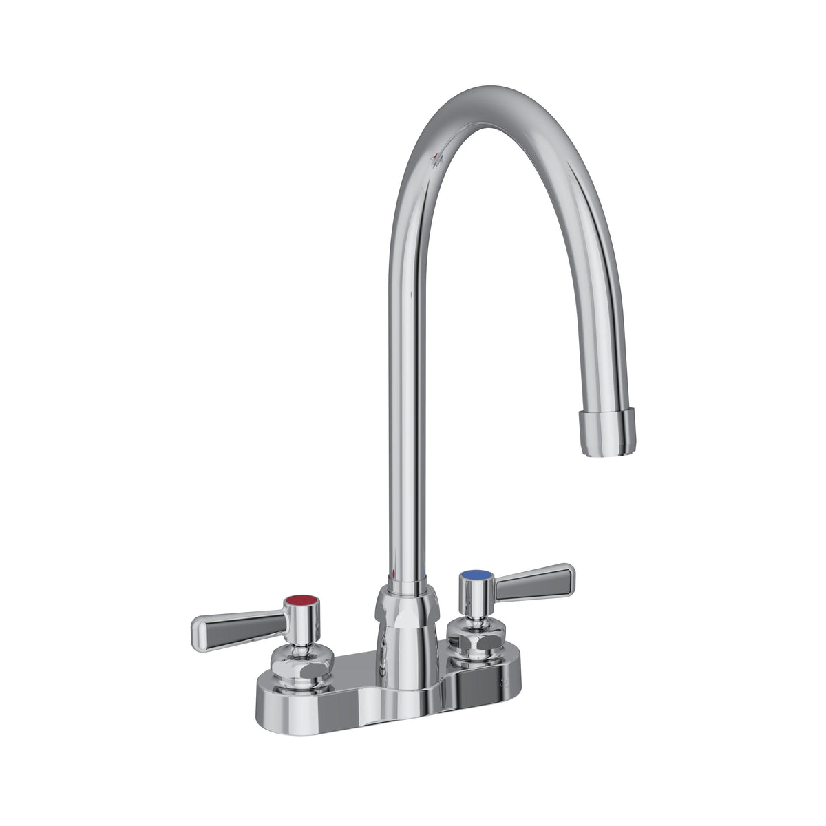 Elkay 4" Centerset with Exposed Deck Faucet with 8" Gooseneck Spout 2" Lever Handles Chrome