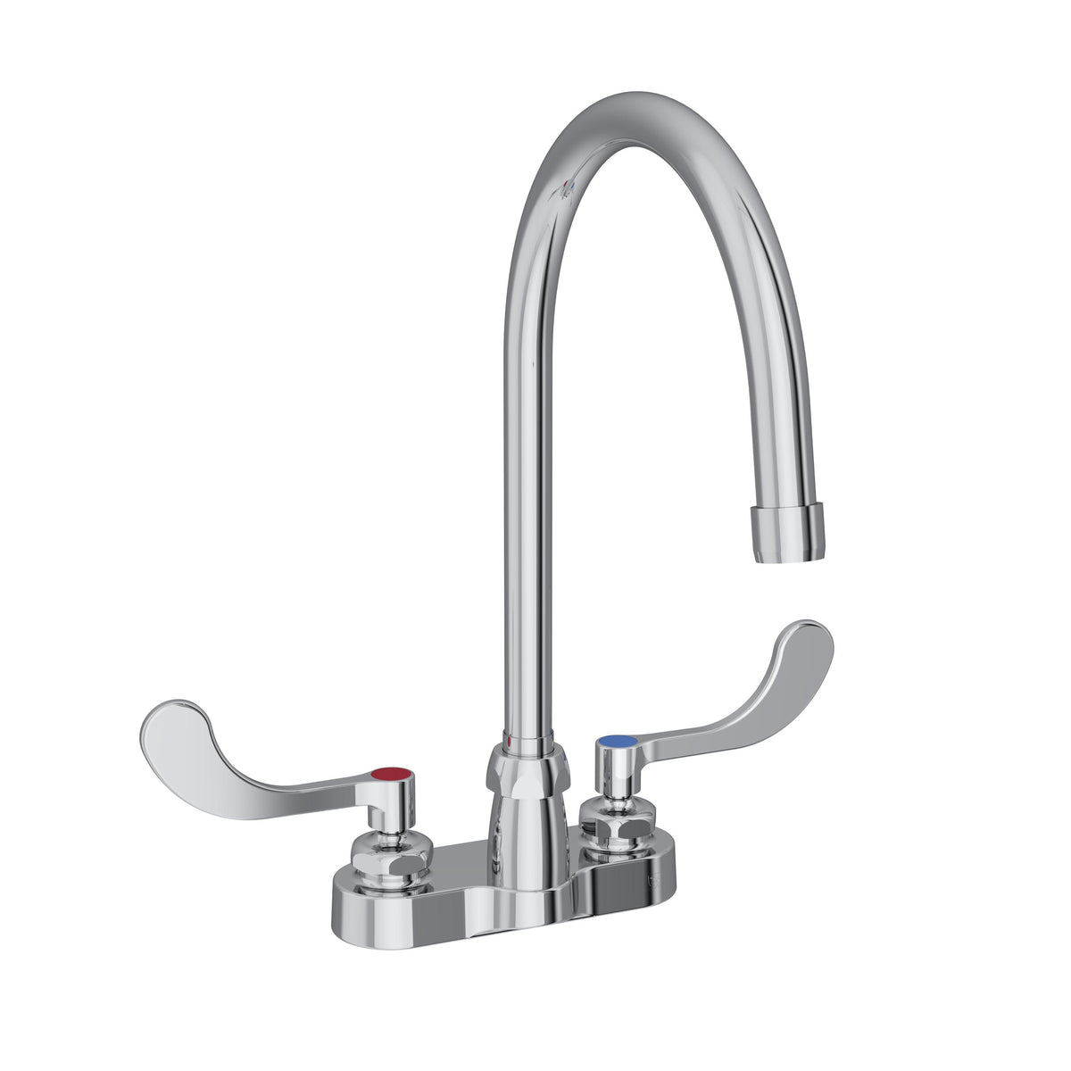 Elkay 4" Centerset with Exposed Deck Faucet with 8" Gooseneck Spout 4" Wristblade Handles Chrome