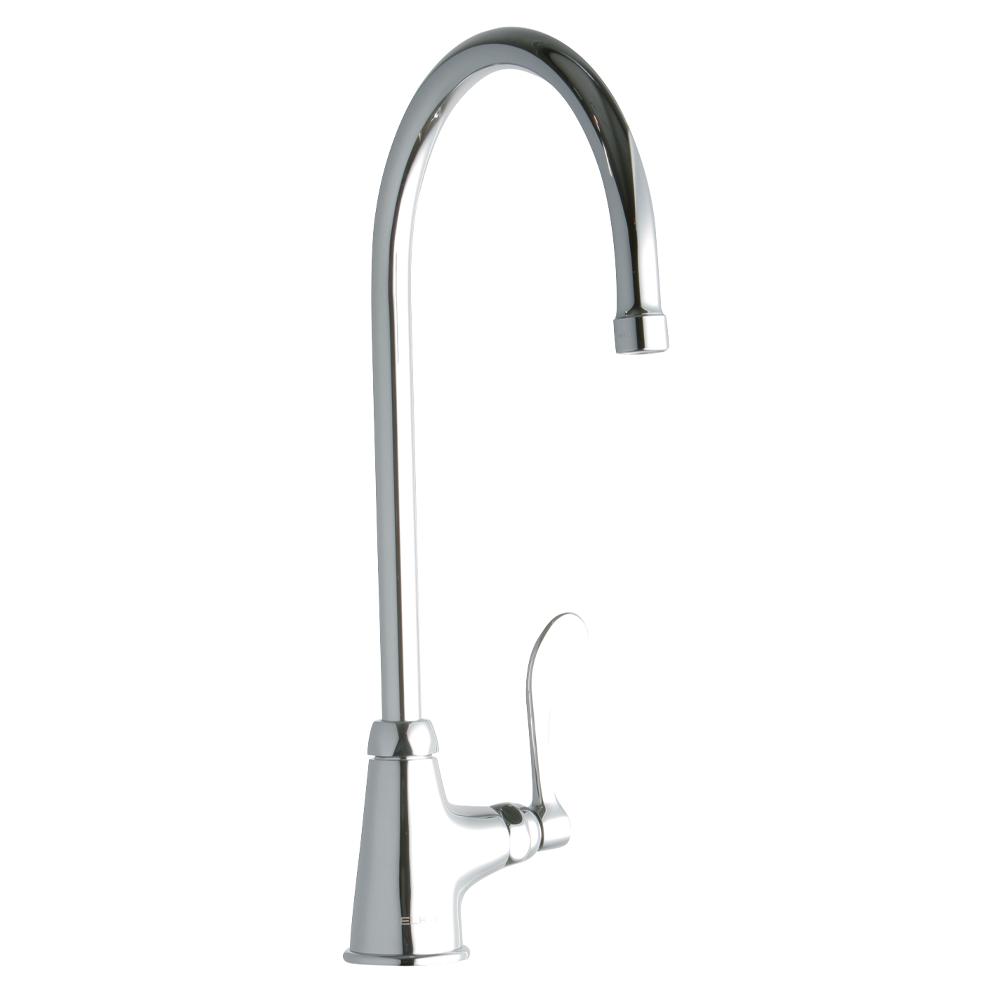 Elkay Single Hole with Single Control Faucet with 8" Gooseneck Spout 4" Wristblade Handle Chrome