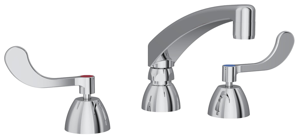 Elkay 8" Centerset with Concealed Deck Faucet with 8" Arc Tube Spout 4" Wristblade Handles Chrome