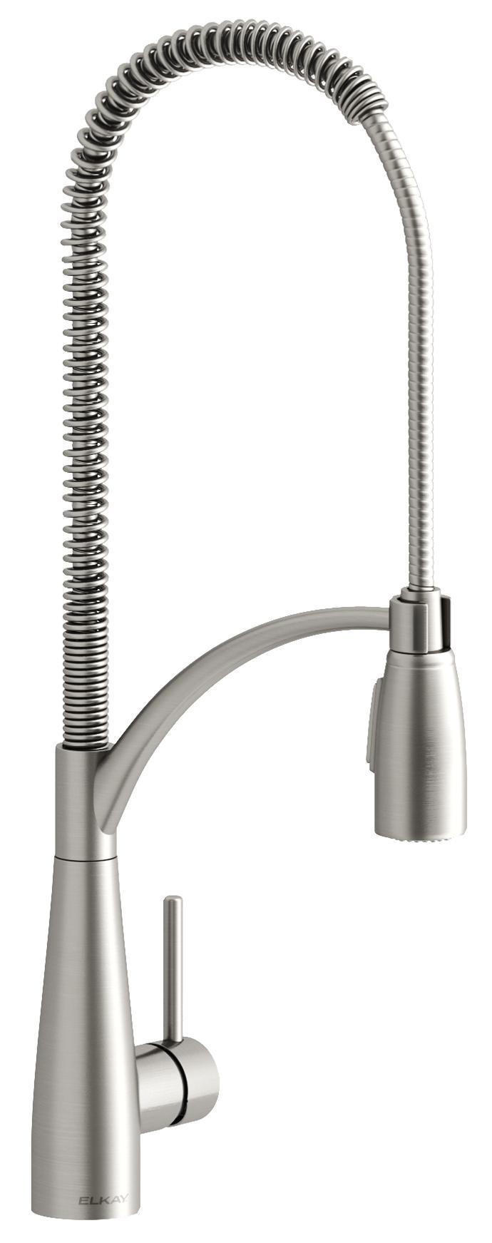 Elkay Avado Single Hole Kitchen Faucet with Semi-professional Spout Forward Only Lever Handle Lustrous Steel