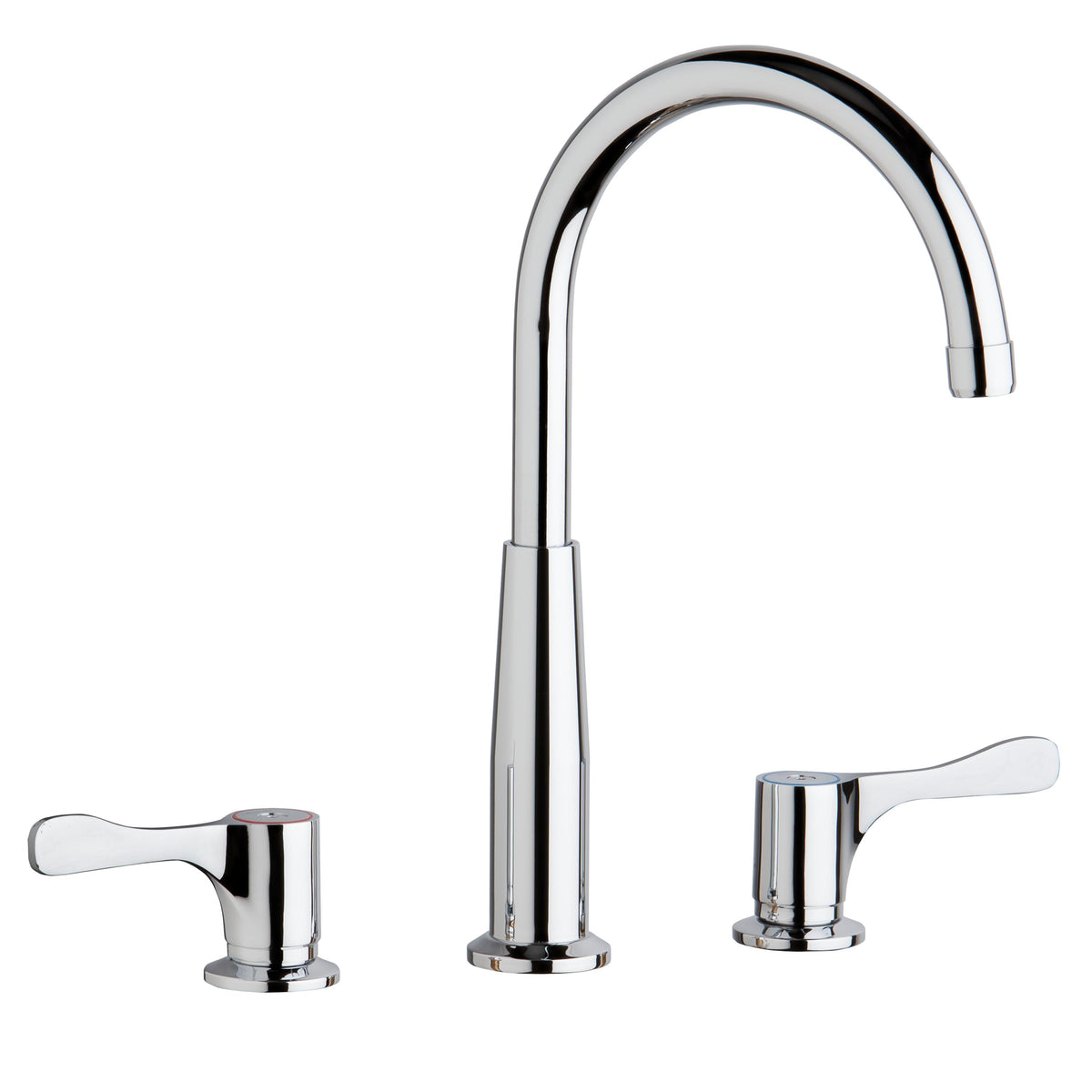 Elkay 8" Centerset Concealed Deck Mount Faucet with Gooseneck Spout and 4" Lever Handles + Stop Chrome