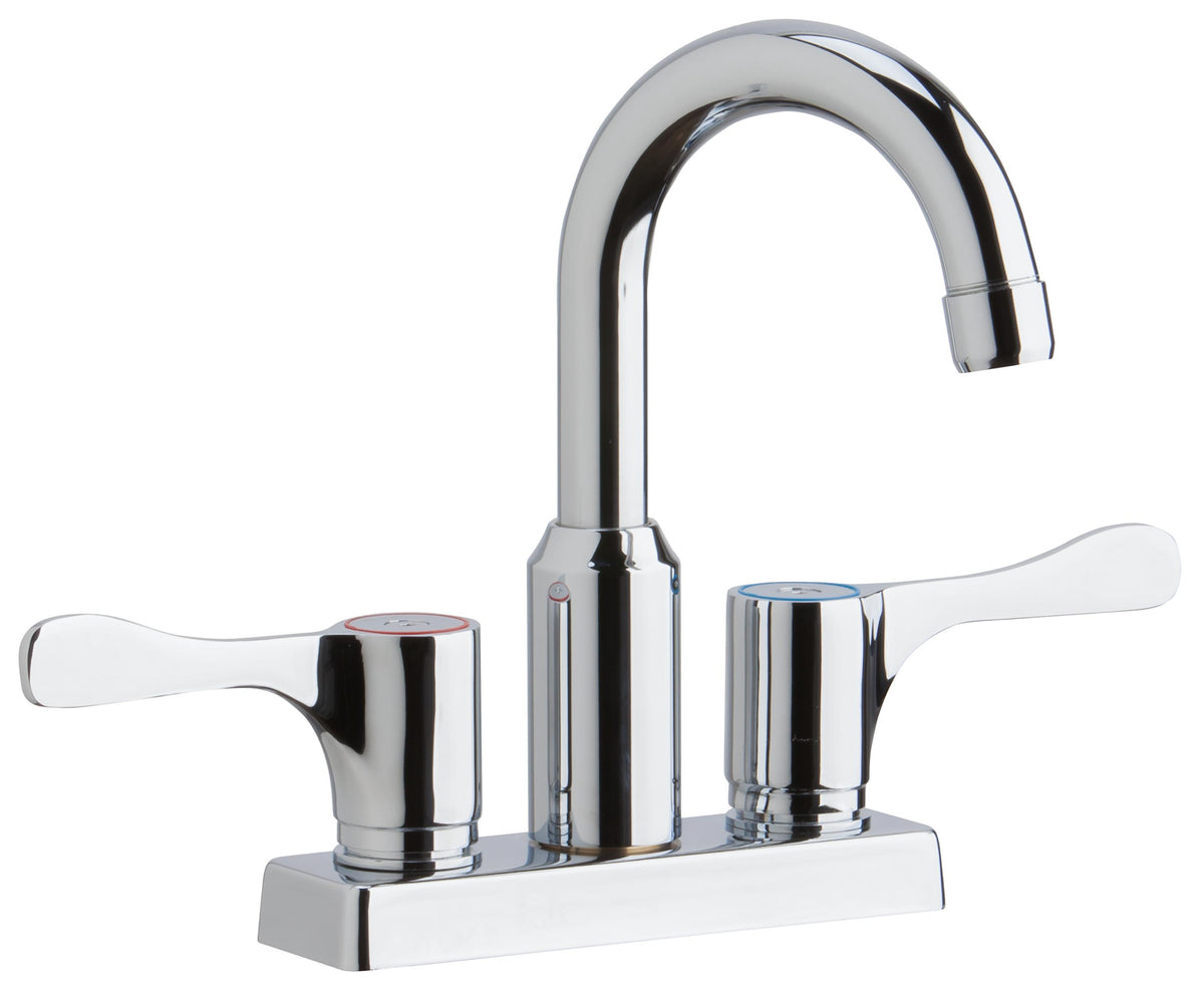 Elkay 4" Centerset Exposed Deck Mount Faucet with Arc Spout and 4" Lever Handles