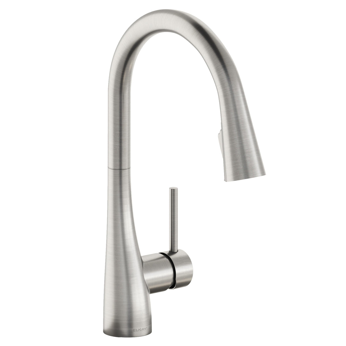 Elkay Gourmet Single Hole Kitchen Faucet with Pull-down Spray and Forward Only Lever Handle Lustrous Steel