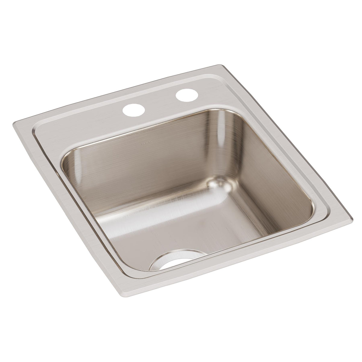 Elkay Lustertone Classic Stainless Steel 15" x 17-1/2" x 7-5/8" MR2-Hole Single Bowl Drop-in Bar Sink