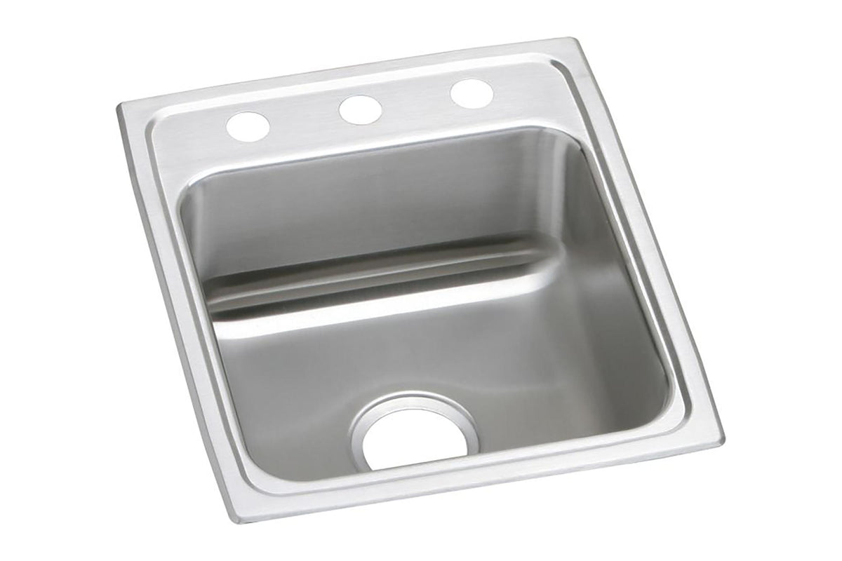 Elkay Lustertone Classic Stainless Steel 15" x 22" x 7-5/8" 3-Hole Single Bowl Drop-in Sink