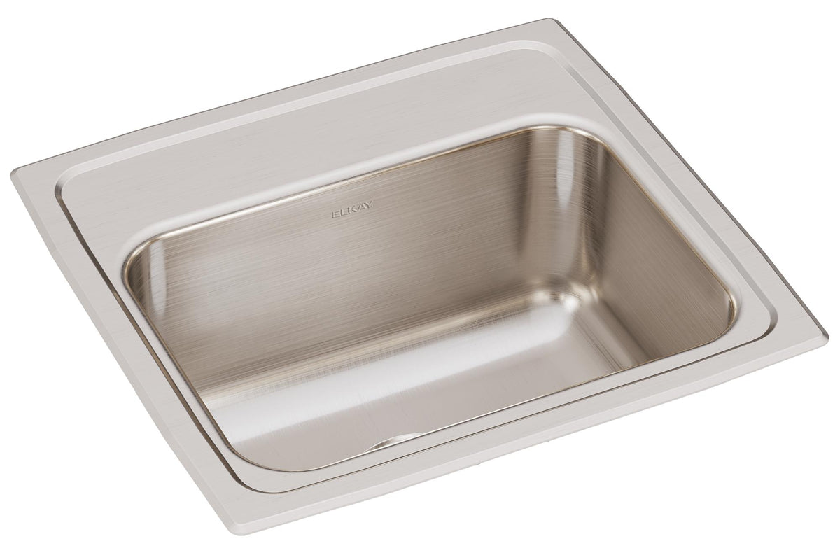 Elkay Lustertone Classic Stainless Steel 17" x 16" x 7-5/8" 0-Hole Single Bowl Drop-in Sink