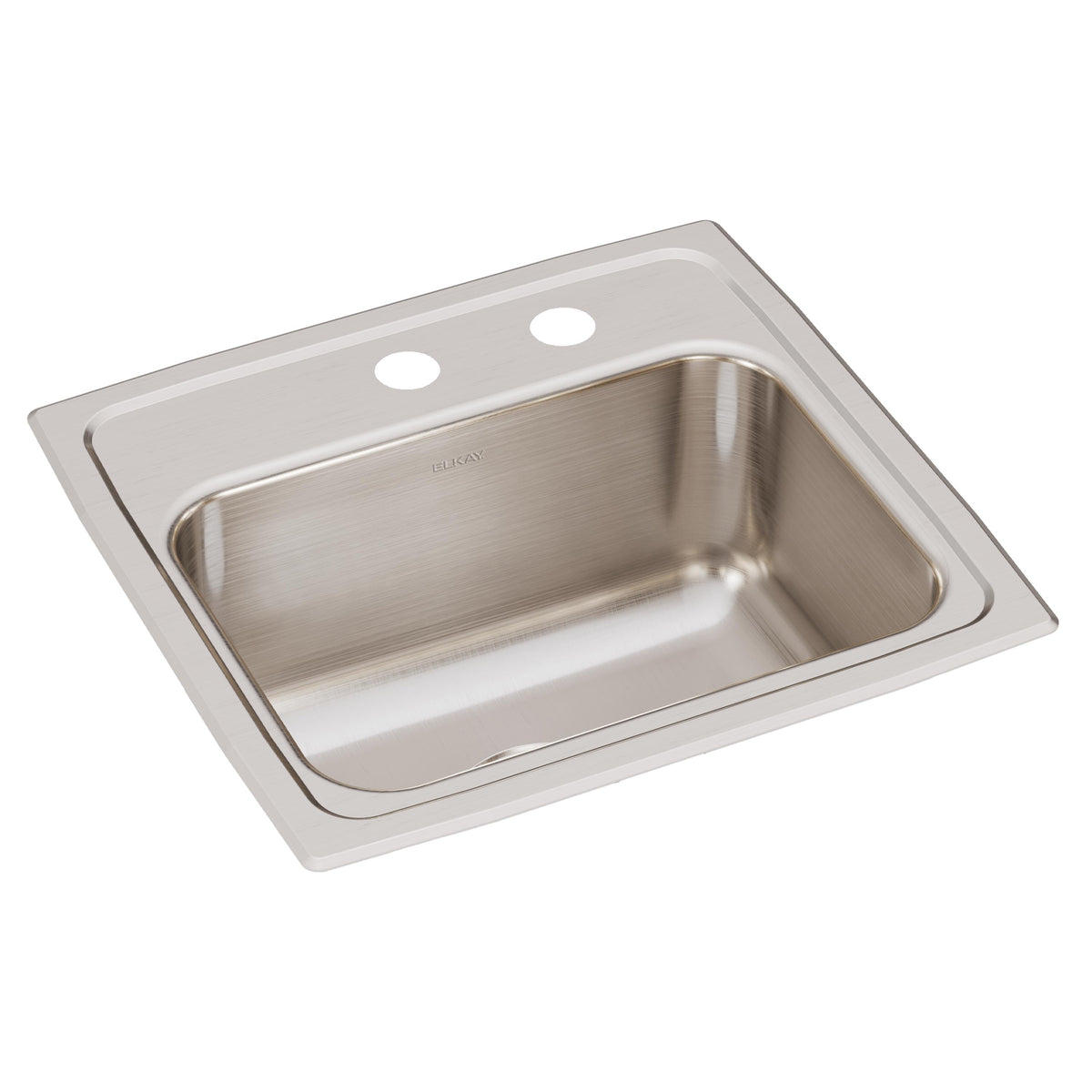 Elkay Lustertone Classic Stainless Steel 17" x 16" x 7-5/8" MR2-Hole Single Bowl Drop-in Sink