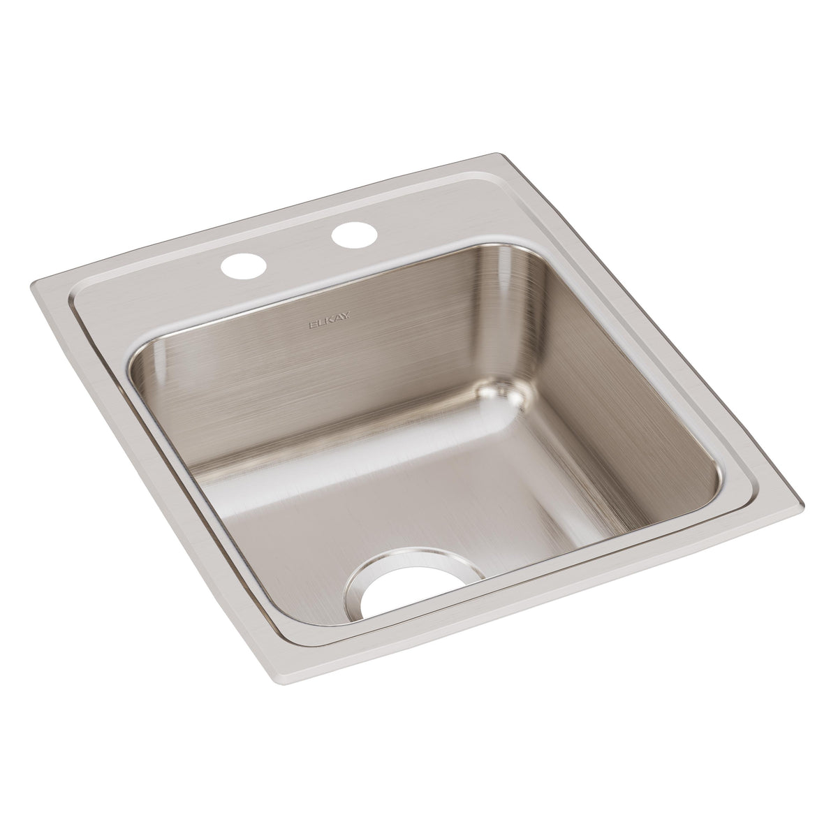 Elkay Lustertone Classic Stainless Steel 17" x 20" x 7-5/8" 2-Hole Single Bowl Drop-in Sink