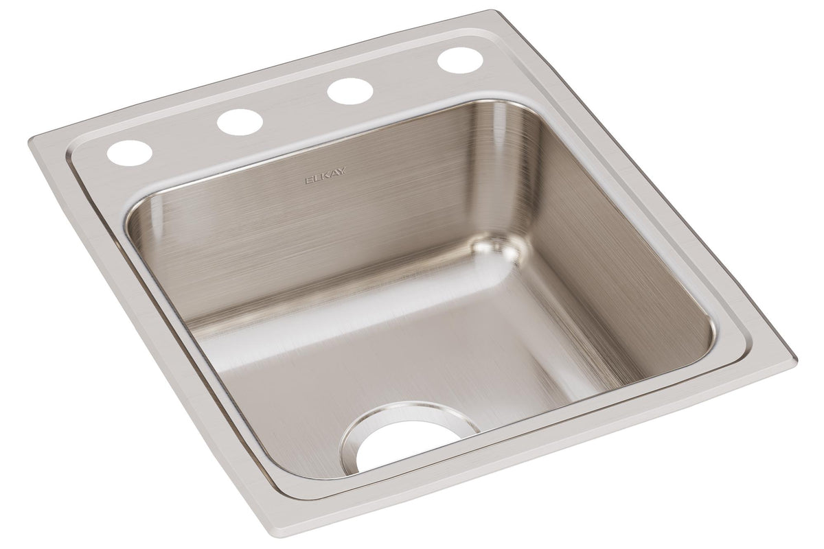Elkay Lustertone Classic Stainless Steel 17" x 20" x 7-5/8" OS4-Hole Single Bowl Drop-in Sink