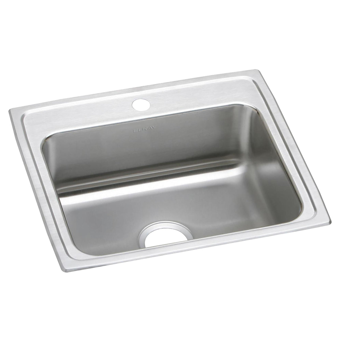 Elkay Lustertone Classic Stainless Steel 22" x 19-1/2" x 7-5/8" 1-Hole Single Bowl Drop-in Sink