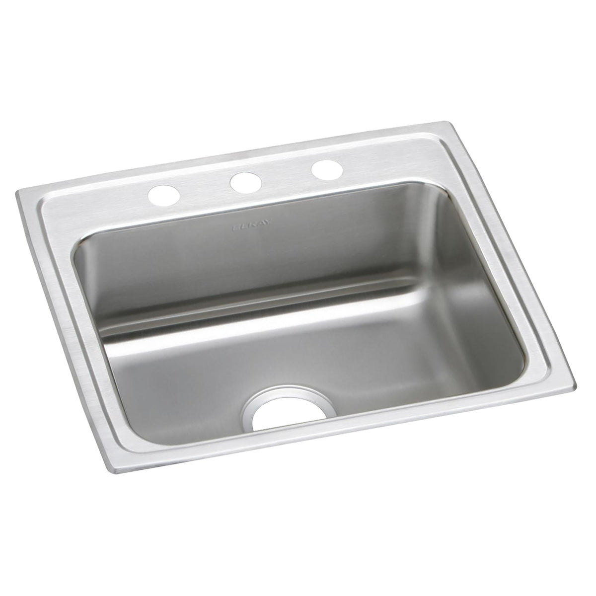 Elkay Lustertone Classic Stainless Steel 22" x 19-1/2" x 7-5/8" 3-Hole Single Bowl Drop-in Sink
