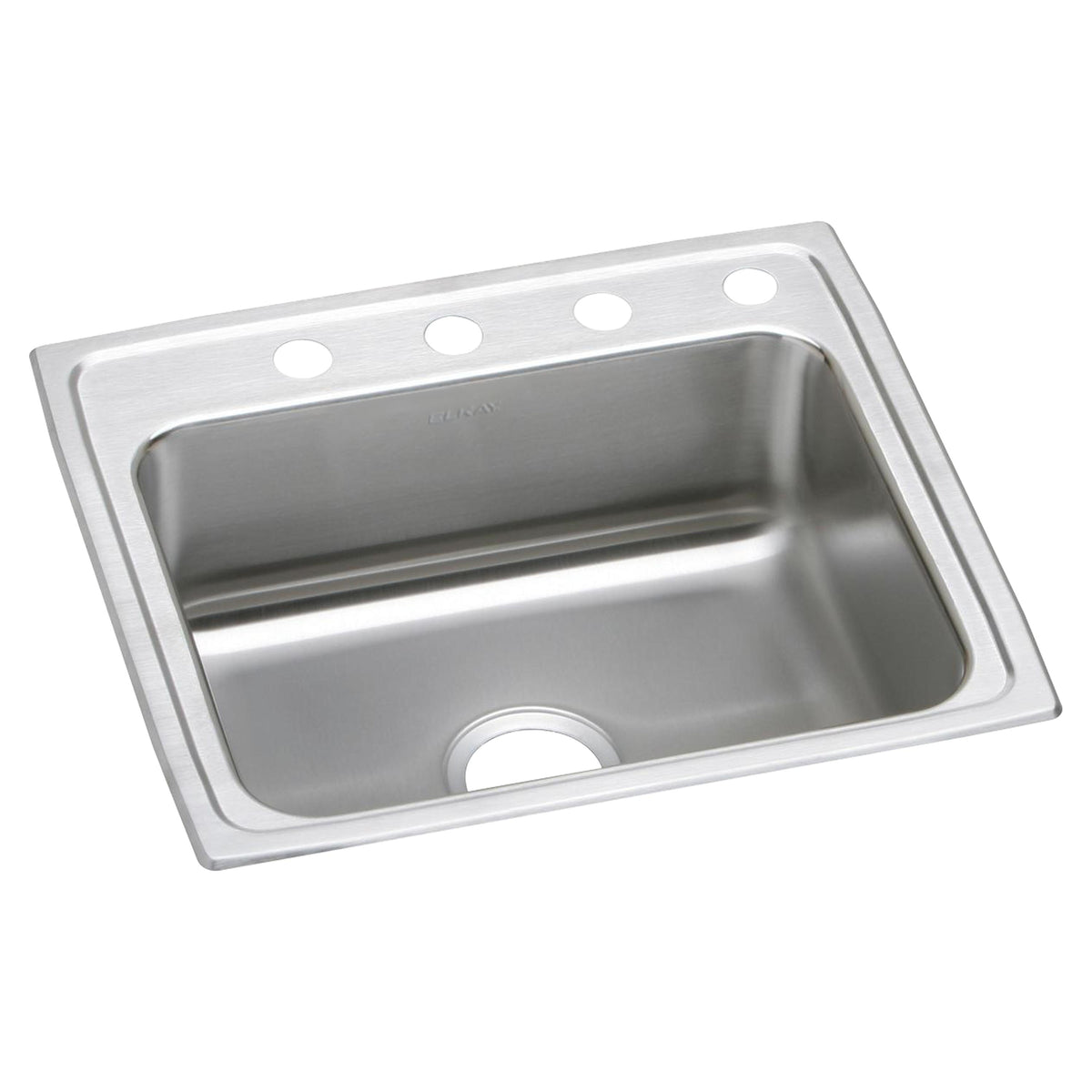 Elkay Lustertone Classic Stainless Steel 22" x 19-1/2" x 7-5/8" 4-Hole Single Bowl Drop-in Sink with Quick-clip