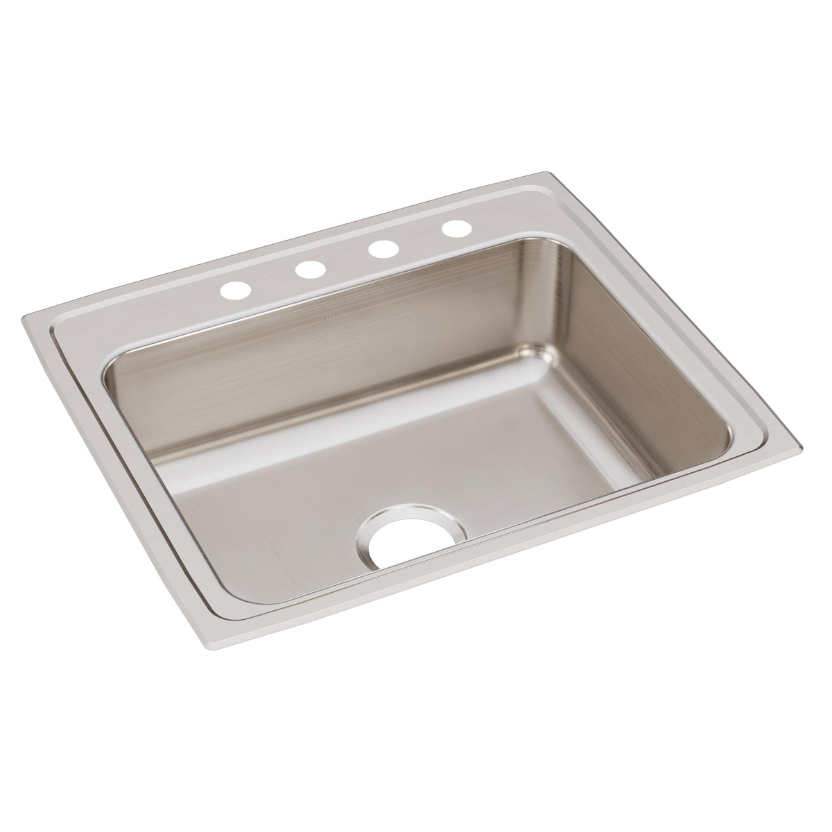Elkay Lustertone Classic Stainless Steel 25" x 21-1/4" x 7-7/8" 4-Hole Single Bowl Drop-in Sink