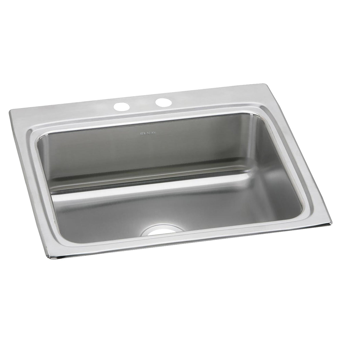 Elkay Lustertone Classic Stainless Steel 25" x 22" x 8-1/8" 2-Hole Single Bowl Drop-in Sink