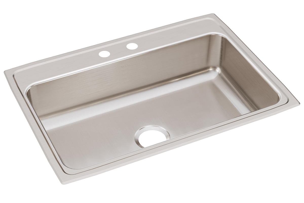 Elkay Lustertone Classic Stainless Steel 31" x 22" x 7-5/8" 2-Hole Single Bowl Drop-in Sink